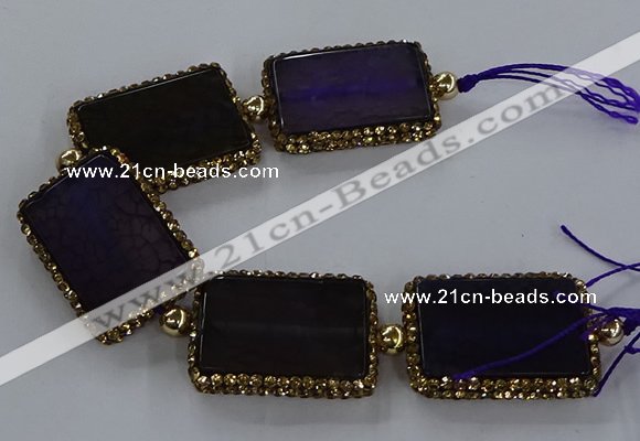 CNG2872 7.5 inches 25*35mm rectangle agate gemstone beads wholesale