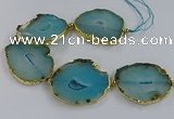 CNG2884 8 inches 40*50mm - 50*60mm freeform druzy agate beads