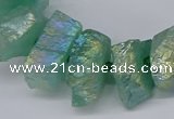 CNG2987 10*15mm - 20*30mm nuggets plated white crystal beads