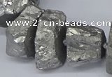 CNG2990 10*15mm - 20*30mm nuggets plated white crystal beads