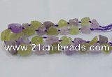 CNG3022 15*20mm - 22*30mm nuggets amethyst & lemon quartz beads
