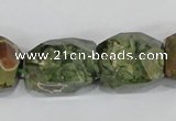 CNG305 15.5 inches 15*20mm faceted nuggets peacock gemstone beads