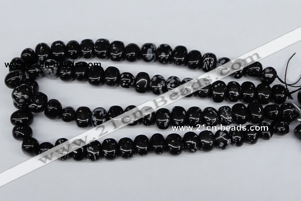CNG31 15.5 inches 11*15mm nuggets snowflake obsidian gemstone beads