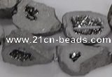 CNG3161 15.5 inches 13*18mm - 18*25mm freeform plated druzy agate beads