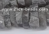CNG3237 15.5 inches 20*25mm - 25*30mm nuggets plated white crystal beads