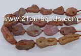 CNG3284 25*30mm - 28*45mm freeform plated druzy agate beads