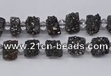 CNG3330 15.5 inches 4*6mm - 8*10mm nuggets plated druzy agate beads