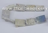 CNG3472 15.5 inches 30*40mm freeform plated druzy agate beads