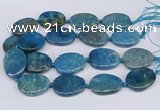 CNG3484 25*35mm - 30*40mm freeform chrysanthemum agate beads