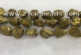 CNG3548 15*20mm - 20*25mm nuggets plated rough white crystal beads
