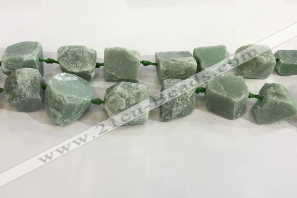 CNG3565 18*20mm - 25*30mm nuggets rough green aventurine beads