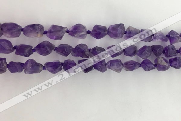 CNG3582 15.5 inches 8*10mm - 10*12mm nuggets matte amethyst beads