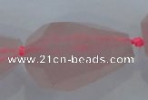 CNG385 15.5 inches 20*30mm – 25*35mm faceted nuggets rose quartz beads