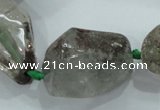 CNG418 15.5 inches 15*18mm - 25*38mm nuggets green-phantom beads