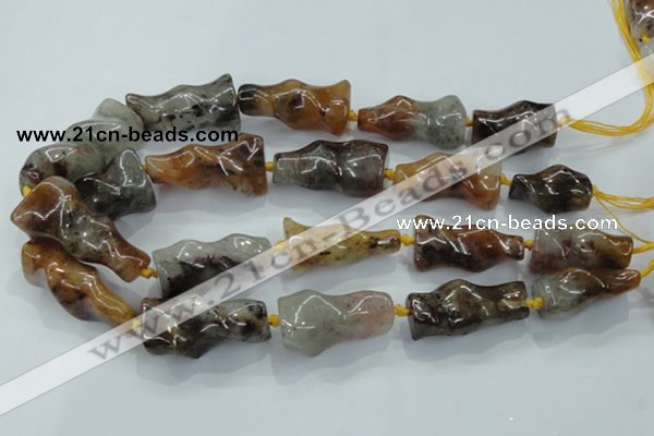 CNG425 15.5 inches 20*30mm - 20*45mm nuggets colorfull-phantom beads