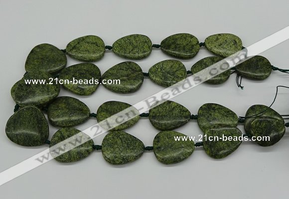 CNG5166 15.5 inches 16*22mm - 30*35mm freeform green lace gemstone beads