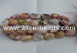 CNG5206 13*18mm - 15*25mm faceted nuggets pink opal gemstone beads