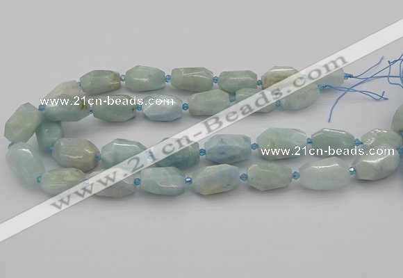 CNG5228 15.5 inches 12*16mm - 15*25mm faceted nuggets aquamarine beads