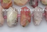 CNG5382 15.5 inches 10*14mm - 15*25mm faceted nuggets pink opal beads