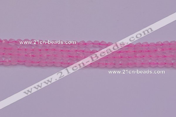 CNG5481 15.5 inches 6mm faceted nuggets rose quartz beads