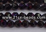 CNG5501 15.5 inches 6mm faceted nuggets black agate beads