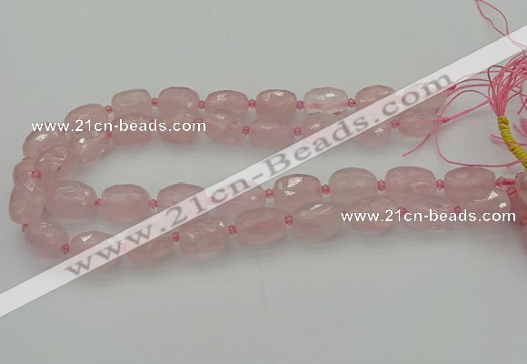 CNG5608 15.5 inches 10*14mm - 13*18mm faceted nuggets rose quartz beads