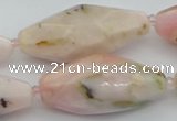 CNG5635 15.5 inches 15*35mm - 18*40mm faceted rice pink opal beads