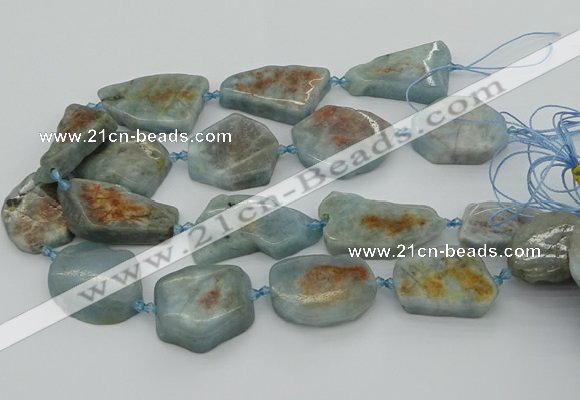 CNG5673 15.5 inches 25*35mm - 30*40mm freeform aquamarine beads