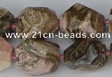 CNG5767 15.5 inches 12*16mm - 15*25mm faceted nuggets rhodochrosite beads