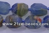 CNG5796 12*16mm - 13*18mm faceted nuggets blue calcite beads