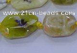CNG5813 15.5 inches 10*14mm - 12*16mm faceted freeform yellow opal beads