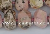 CNG5835 15.5 inches 12*16mm - 15*20mm faceted nuggets rhodochrosite beads