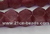 CNG5848 15.5 inches 14*15mm faceted nuggets strawberry quartz beads