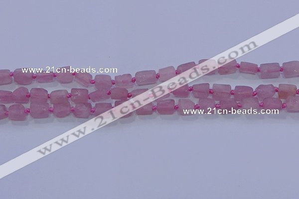 CNG5901 4*6mm - 6*10mm nuggets rough Madagascar rose quartz beads
