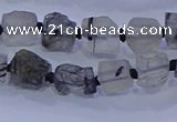 CNG5905 4*6mm - 6*10mm nuggets rough black rutilated quartz beads