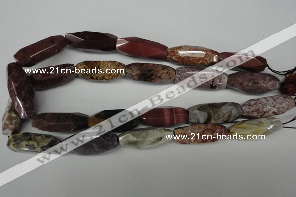 CNG597 14*30mm - 15*40mm faceted rice ocean stone nugget beads