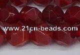 CNG6024 15.5 inches 12mm faceted nuggets red agate beads
