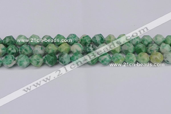 CNG6046 15.5 inches 12mm faceted nuggets Qinghai jade beads