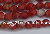 CNG6241 15.5 inches 6mm faceted nuggets red jasper beads