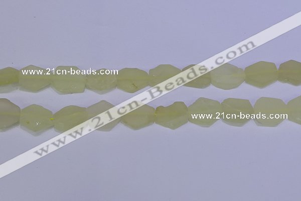 CNG6356 15.5 inches 14*18mm - 16*22mm freeform matte lemon quartz beads