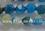CNG6525 15.5 inches 8mm faceted nuggets line agate beads