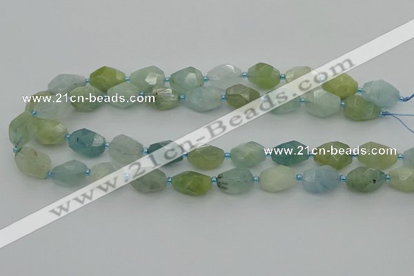 CNG6921 15.5 inches 12*16mm - 13*18mm faceted nuggets aquamarine beads