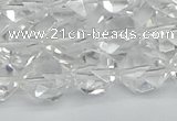 CNG7212 15.5 inches 10mm faceted nuggets white crystal beads