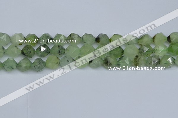 CNG7243 15.5 inches 12mm faceted nuggets green rutilated quartz beads
