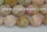CNG7302 15.5 inches 10mm faceted nuggets pink opal gemstone beads
