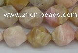 CNG7303 15.5 inches 12mm faceted nuggets pink opal gemstone beads