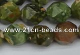 CNG7398 15.5 inches 12mm faceted nuggets rhyolite gemstone beads