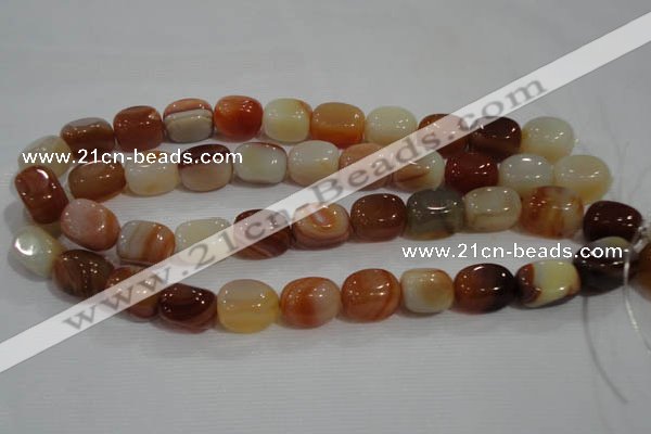 CNG746 15.5 inches 13*18mm nuggets line agate beads wholesale