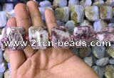 CNG7565 18*25mm - 20*28mm faceted freeform pink tourmaline beads