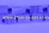 CNG7641 15.5 inches 5*7mm - 8*10mm nuggets blue Lace agate beads